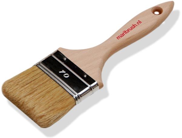 Polyesterkwast plat hout ongelakt 70mm -- 3.0"